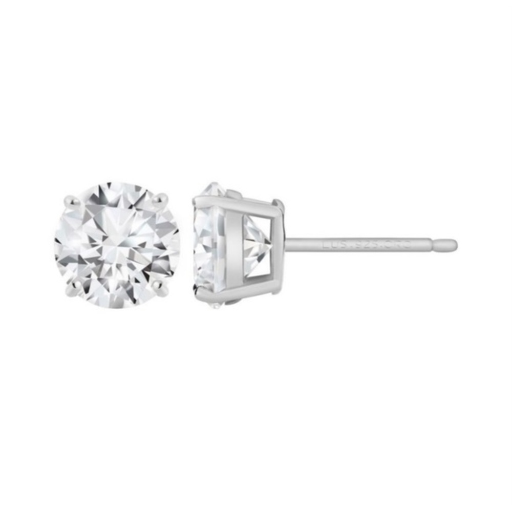 STERLING SILVER CUBIC ZIRCONIA STUDS - Picture 3 of 8